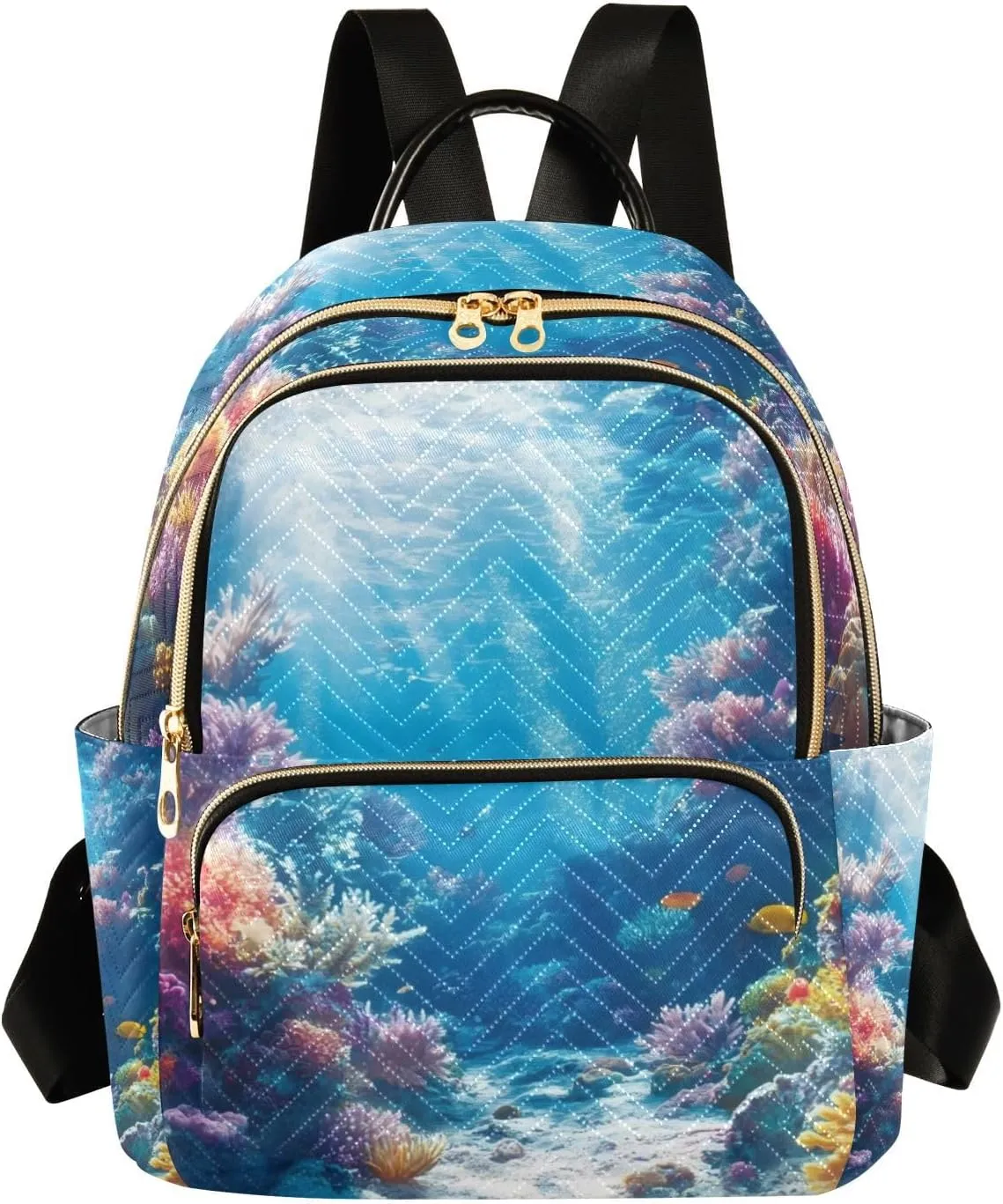 Mini Backpack for Women Seafloor View Mini Backpack Purse Lightweight Small Daypack, 8.5L