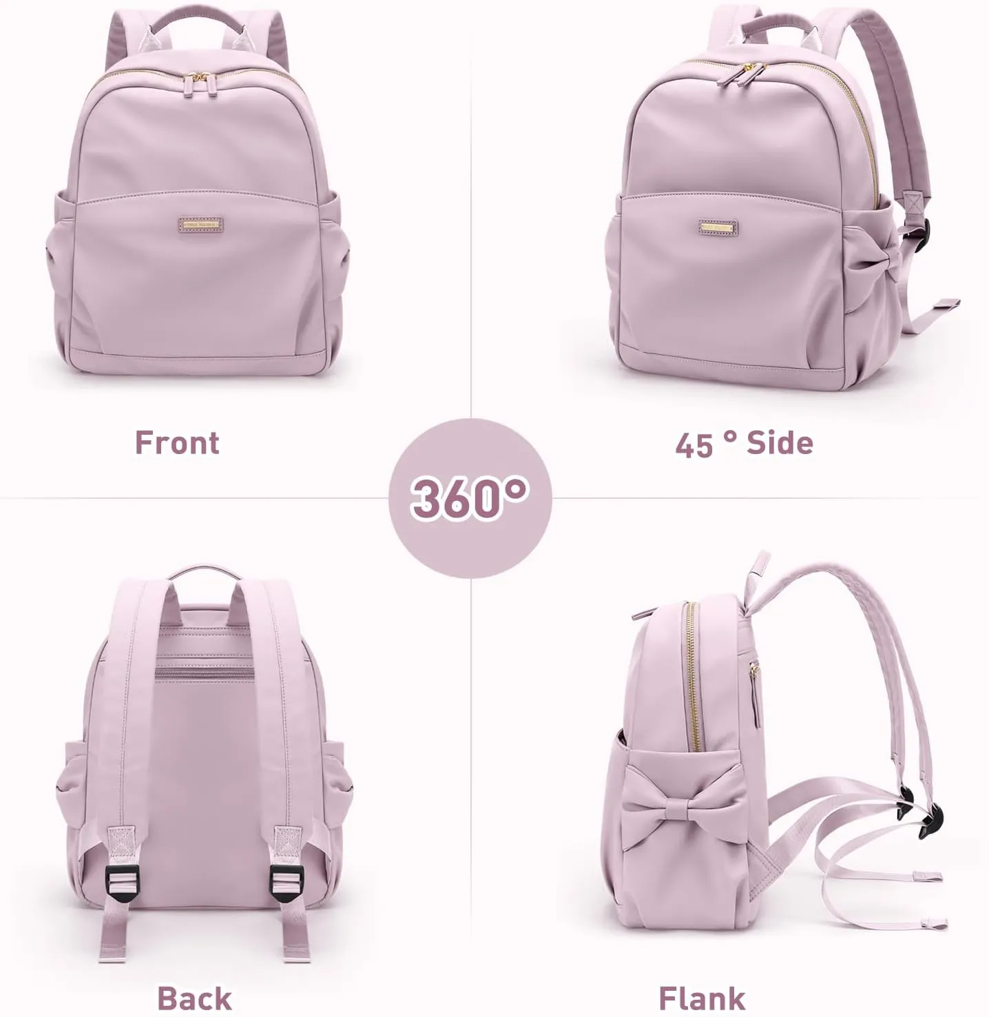 Mini Backpack for Women Small Backpack Purse Cute Stylish Lightweight Daypack for College Work Travel Party,12.9Inch, Pinkish Purple