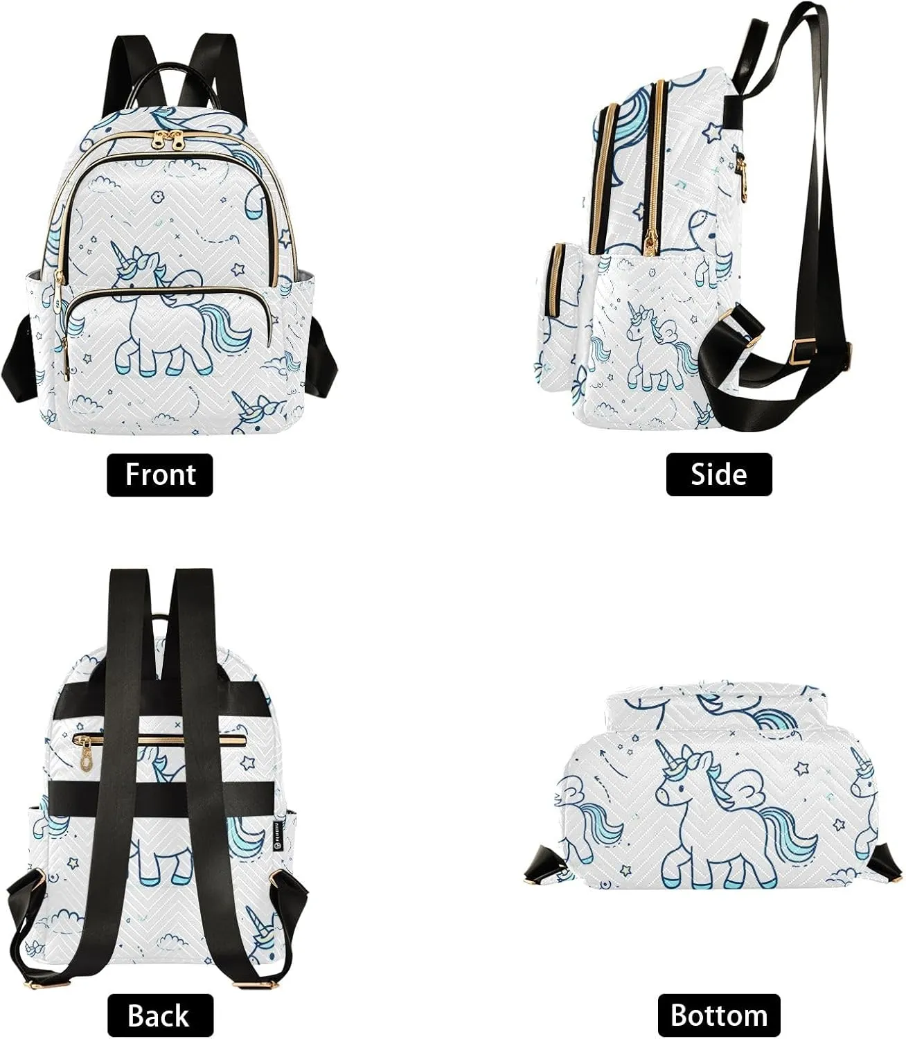Mini Backpack Purse for Women, Cartoon Cute Unicorn Cartoon Balloon Travel Bag Casual Daypack Shoulder Bag