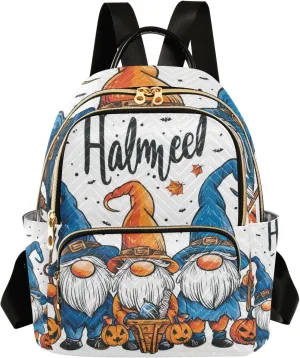 Mini Backpack Purse for Women, Halloween Dwarf Travel Bag Casual Daypack Shoulder Bag