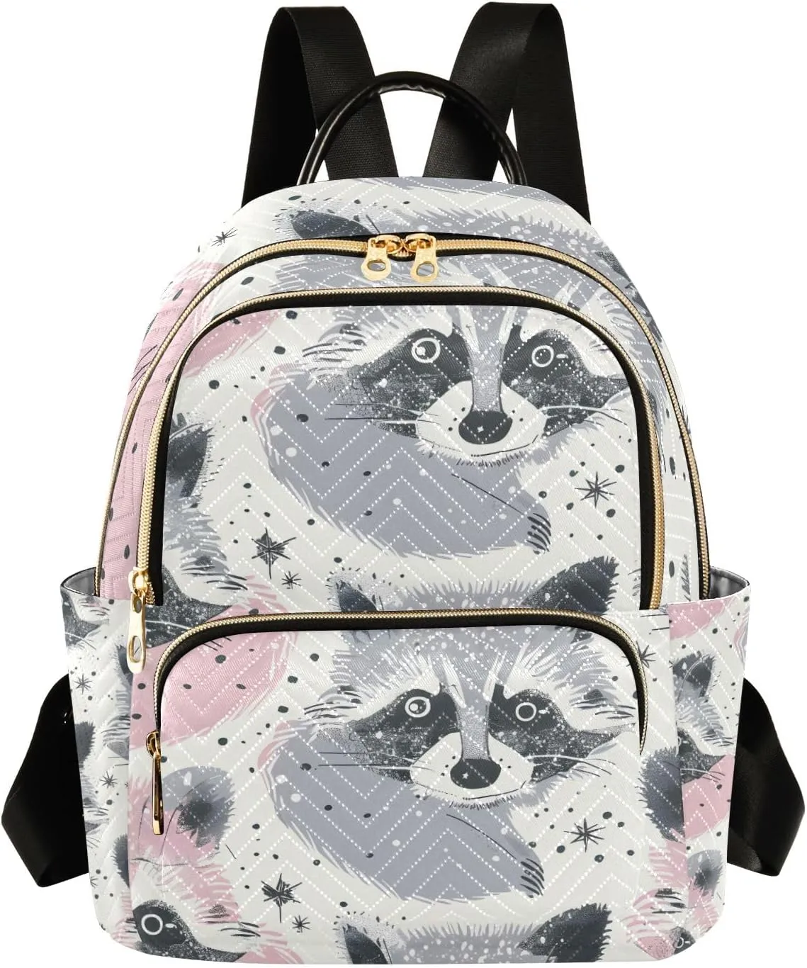 Mini Backpack Purse for Women, Raccoon Diagram Travel Bag Casual Daypack Shoulder Bag