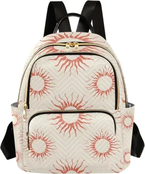 Mini Backpack Purse for Women, Sun on A Milky Background Travel Bag Casual Daypack Shoulder Bag