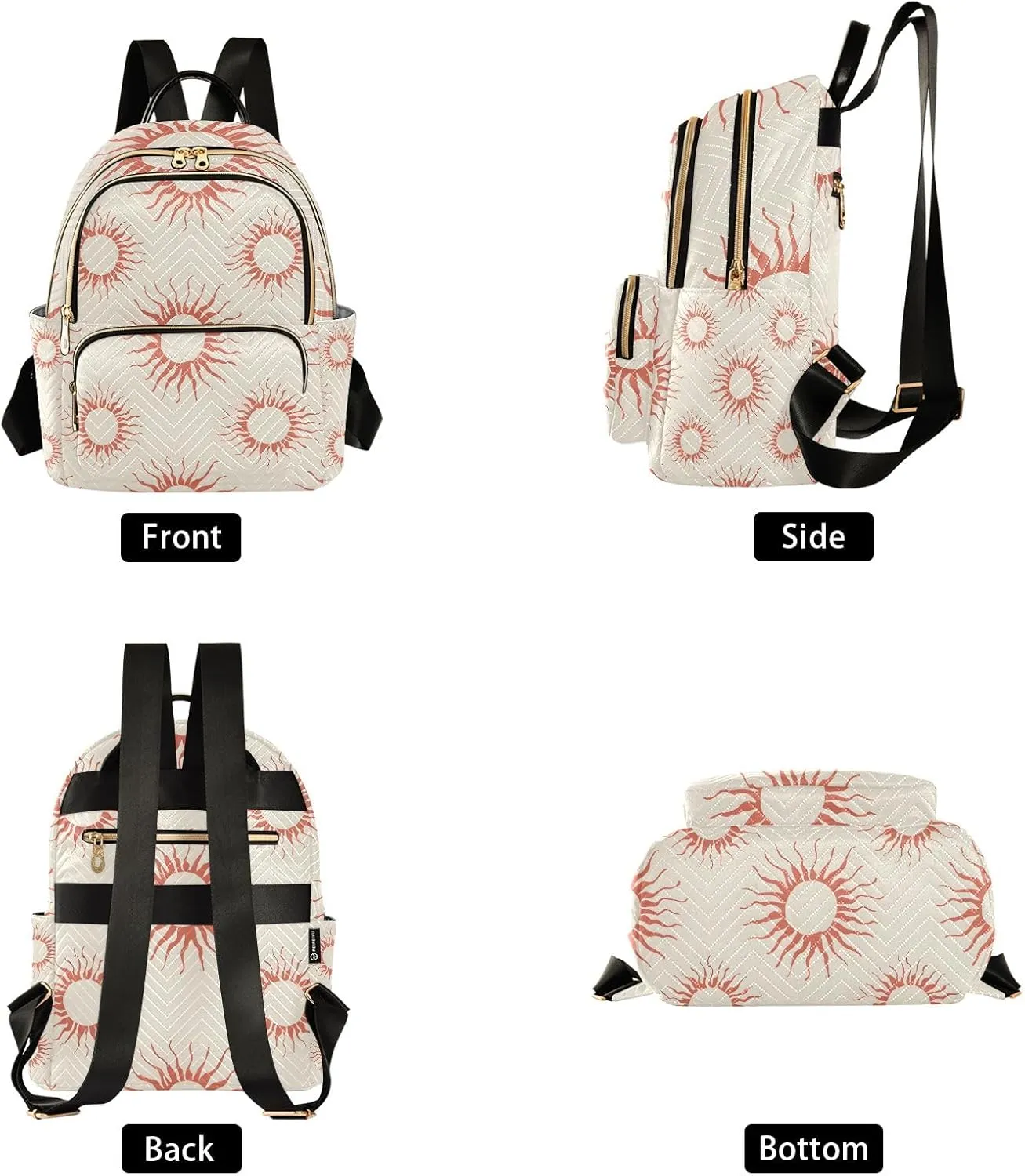 Mini Backpack Purse for Women, Sun on A Milky Background Travel Bag Casual Daypack Shoulder Bag