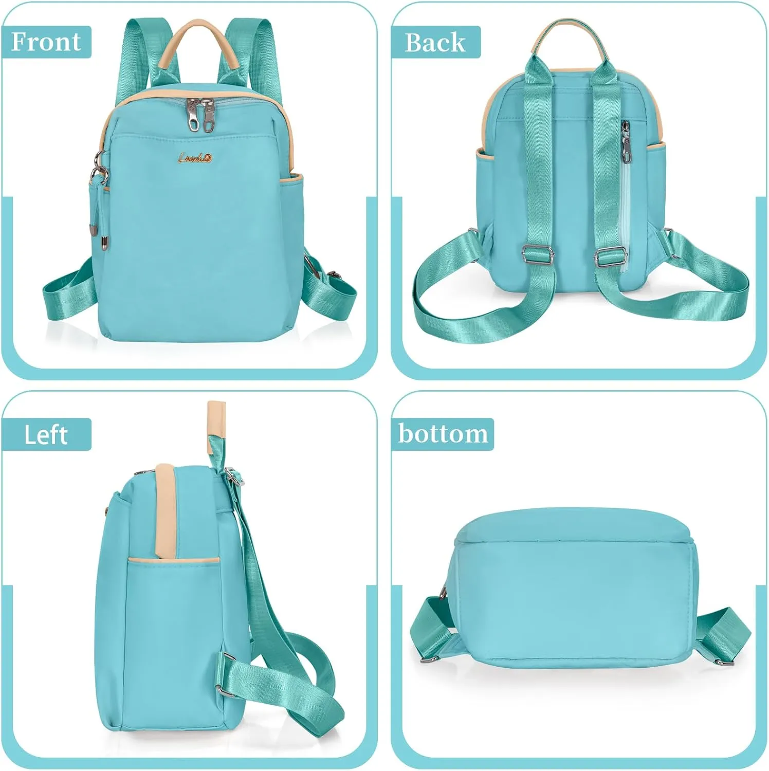 Mini Backpack, Small Lightweight Travel Backpack Purse, Waterproof Daily Backpack Purses, Blue