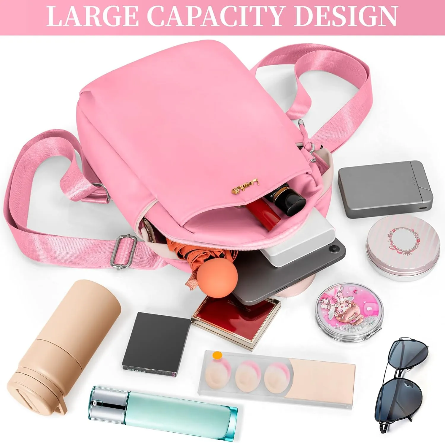 Mini Backpack, Small Lightweight Travel Backpack Purse, Waterproof Daily Backpack Purses, Pink