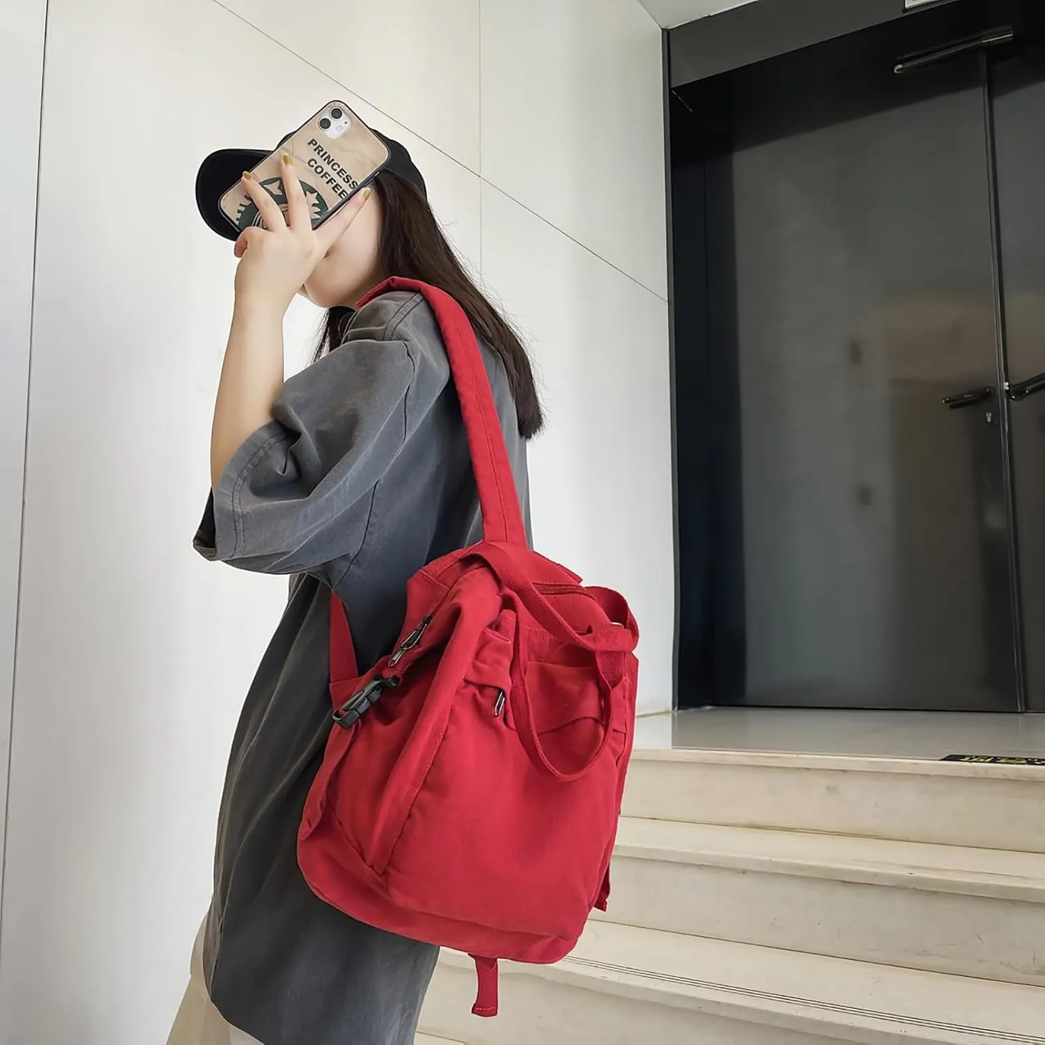 Mini Canvas Backpack for Women Girls Cute Small Backpack Purse Aesthetic Backpack