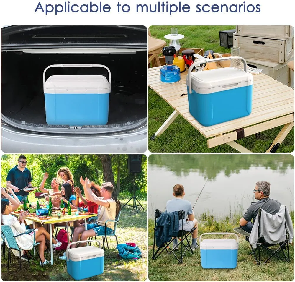 Mini Insulated Hard Cooler Lunch Box, 5 Quart Small Cooler with Handle, Portable Ice Retention Cooler Lunch Boxes for Camping, Picnic, Beach