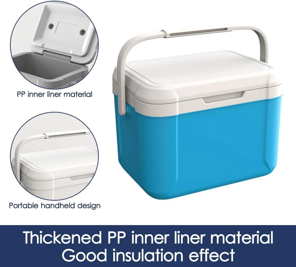 Mini Insulated Hard Cooler Lunch Box, 5 Quart Small Cooler with Handle, Portable Ice Retention Cooler Lunch Boxes for Camping, Picnic, Beach
