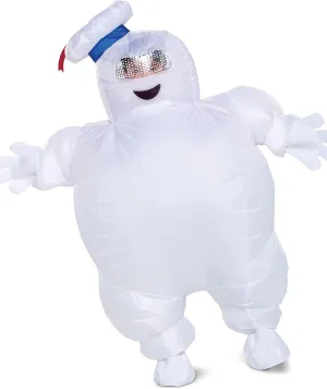 Mini Stay Puft Inflatable Costume, Official Ghostbusters Afterlife Movie Fan Operated Blow Up Costume, Kids Size (up to 7-8) Multicolored