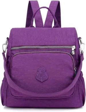 MINTEGRA Women Shoulder Backpack Multi-Pocket Nylon Purse Large Capacity Waterproof Casual Daypack