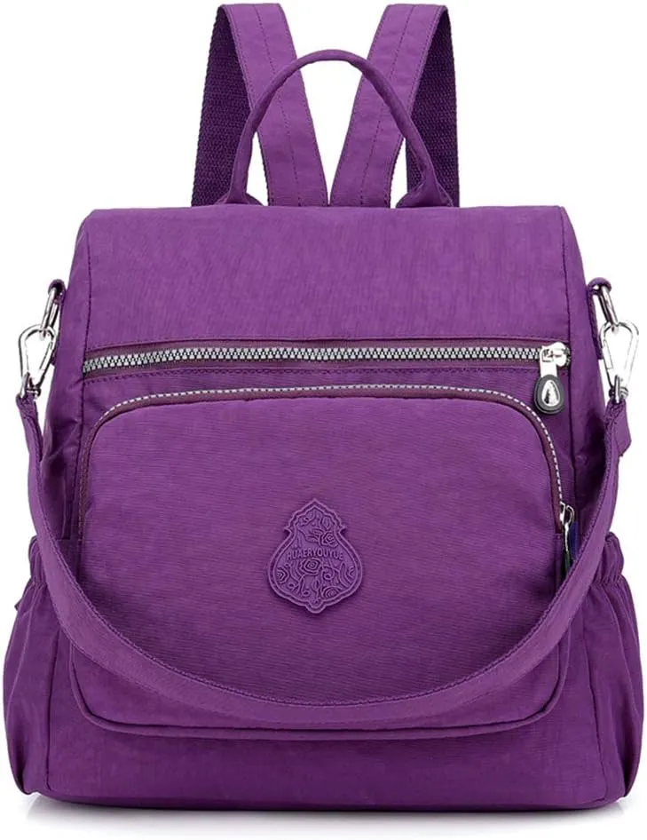 MINTEGRA Women Shoulder Backpack Multi-Pocket Nylon Purse Large Capacity Waterproof Casual Daypack