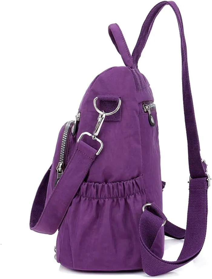 MINTEGRA Women Shoulder Backpack Multi-Pocket Nylon Purse Large Capacity Waterproof Casual Daypack