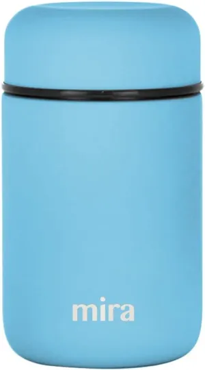 MIRA Insulated Food Jar Thermo for Hot Food & Soup, Compact Stainless Steel Vacuum Lunch Container for Meals To Go - 13.5 oz, Pearl Blue