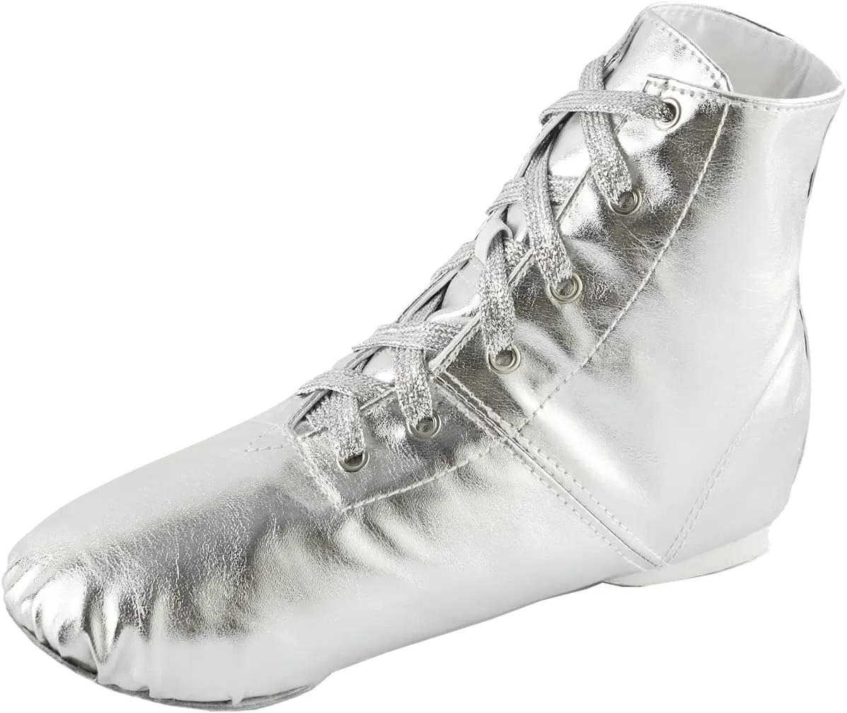 missfiona Jazz Shoes for Woman Canvas Dance Boots Split Sole Ballroom Dancing Flat
