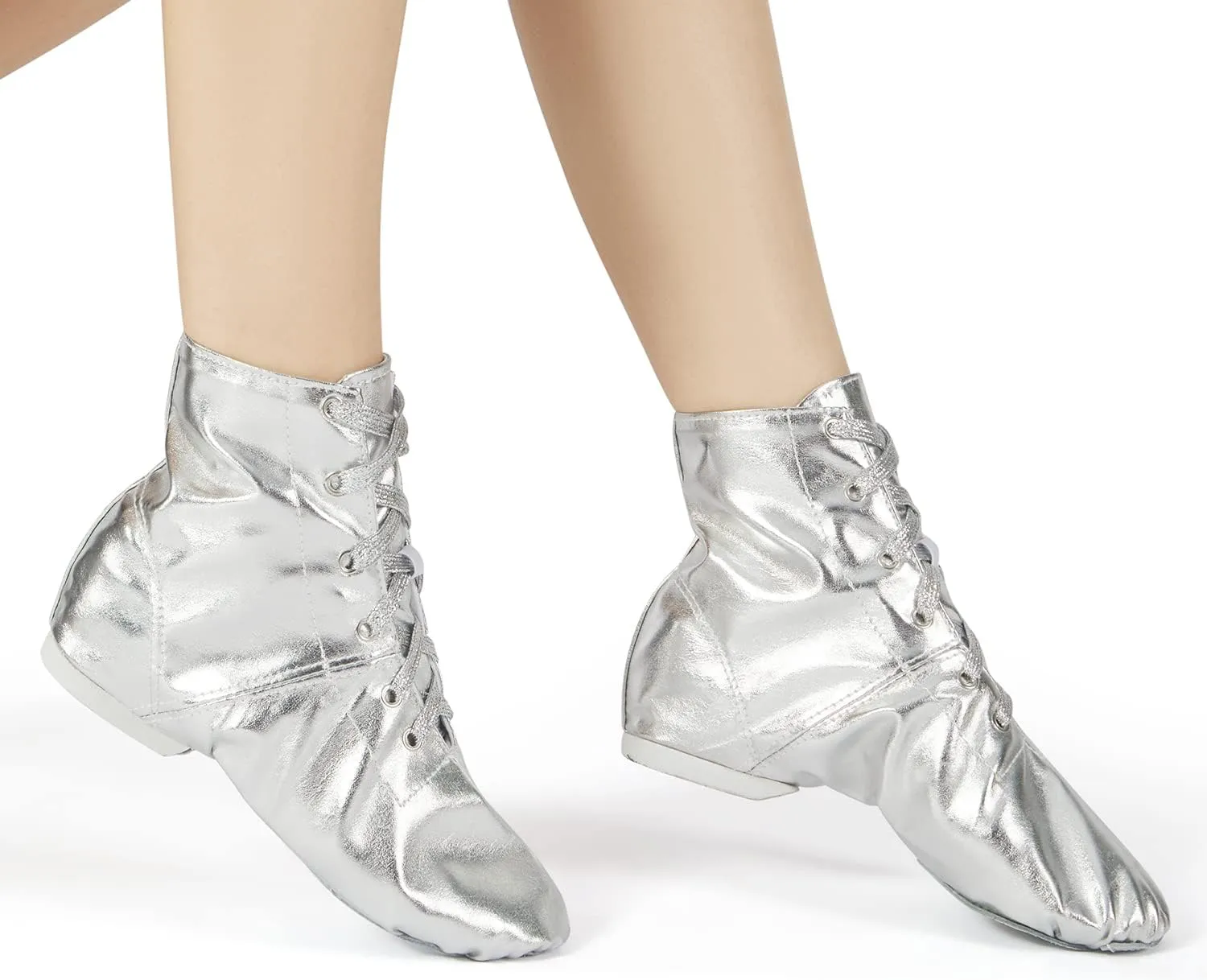 missfiona Jazz Shoes for Woman Canvas Dance Boots Split Sole Ballroom Dancing Flat
