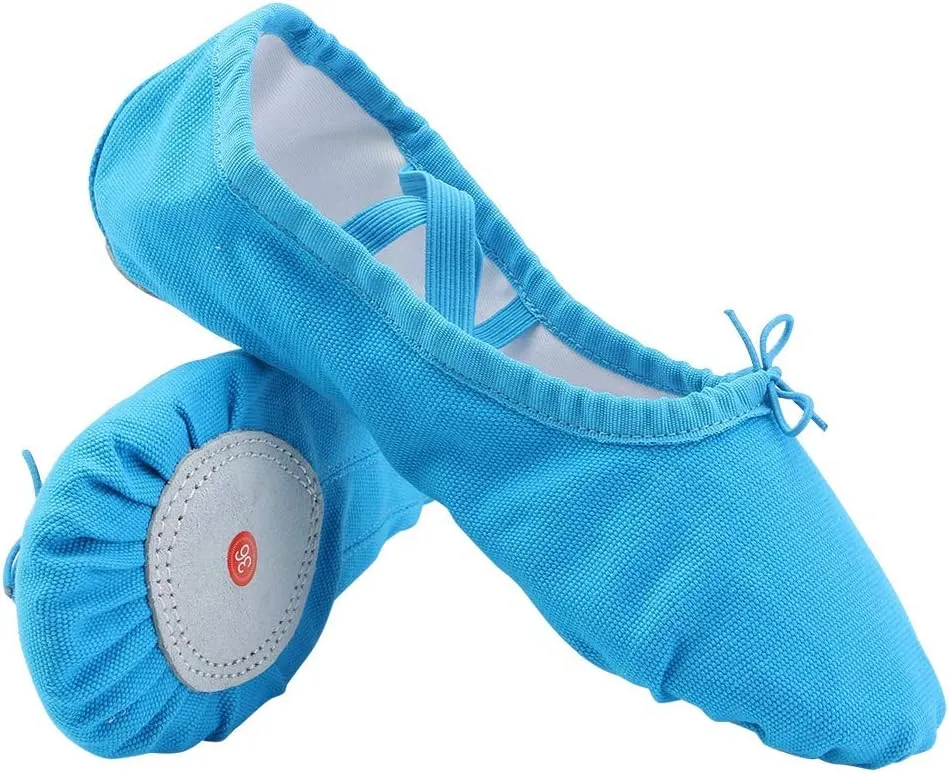 missfiona Women Canvas Ballet Slippers Dance Shoes Adult Practice Yoga Flat Belly Shoes
