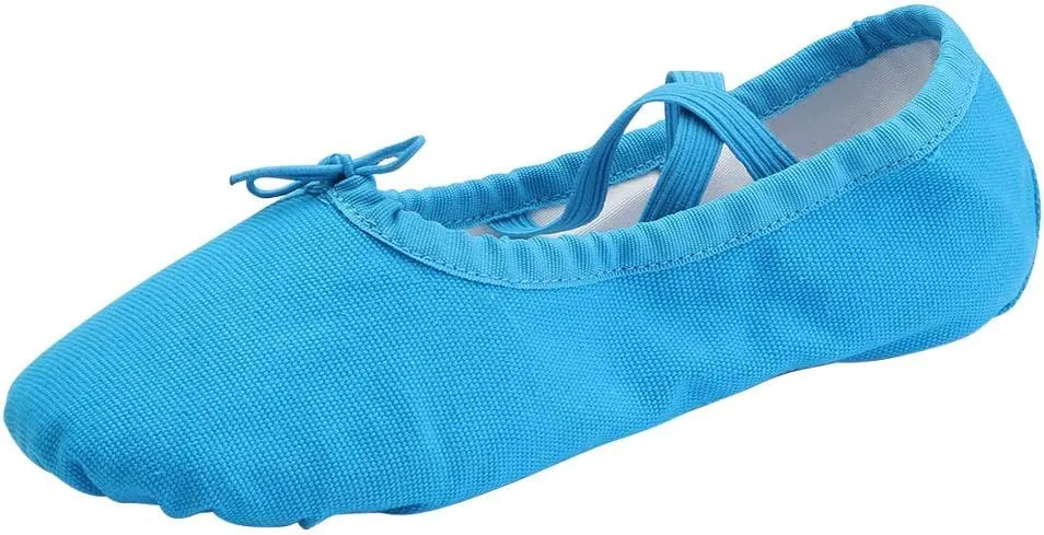 missfiona Women Canvas Ballet Slippers Dance Shoes Adult Practice Yoga Flat Belly Shoes
