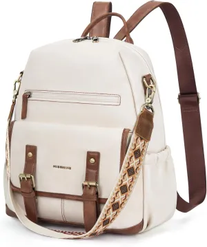 Missnine Backpack Purse for Women, PU Leather Travel Backpack, Designer Shoulder Bag, Ladies Convertible Satchel Bags