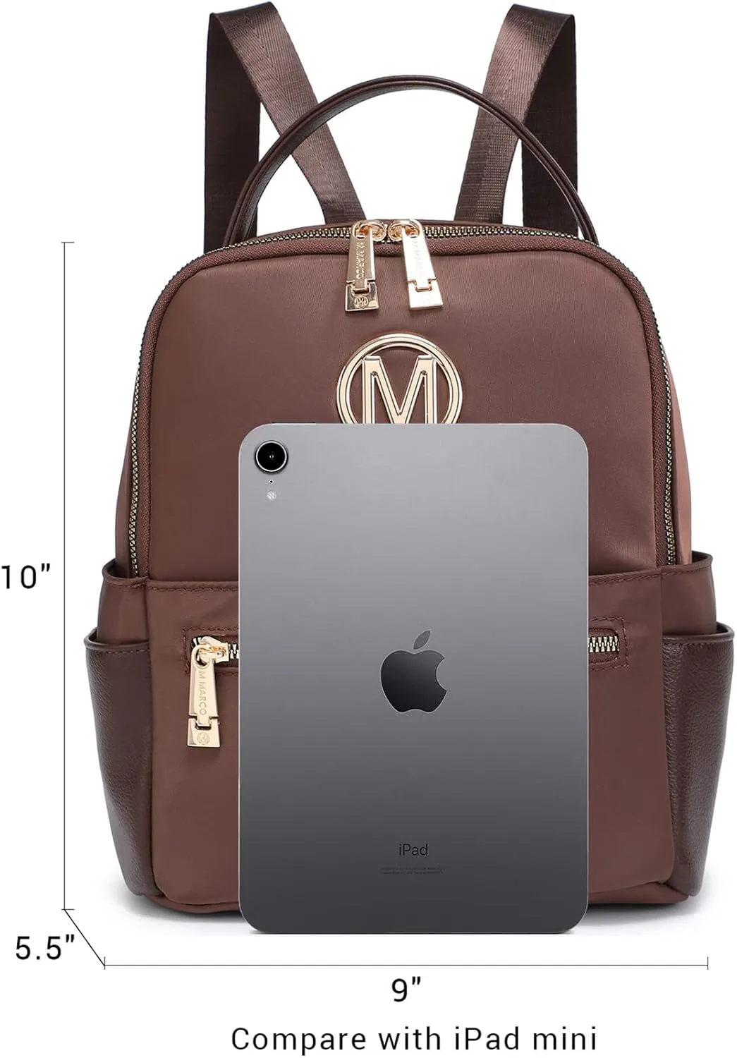 MKP Small Backpack Purse for Ladies Women Fashion Multi Pockets Daypacks with Front Zip Pocket