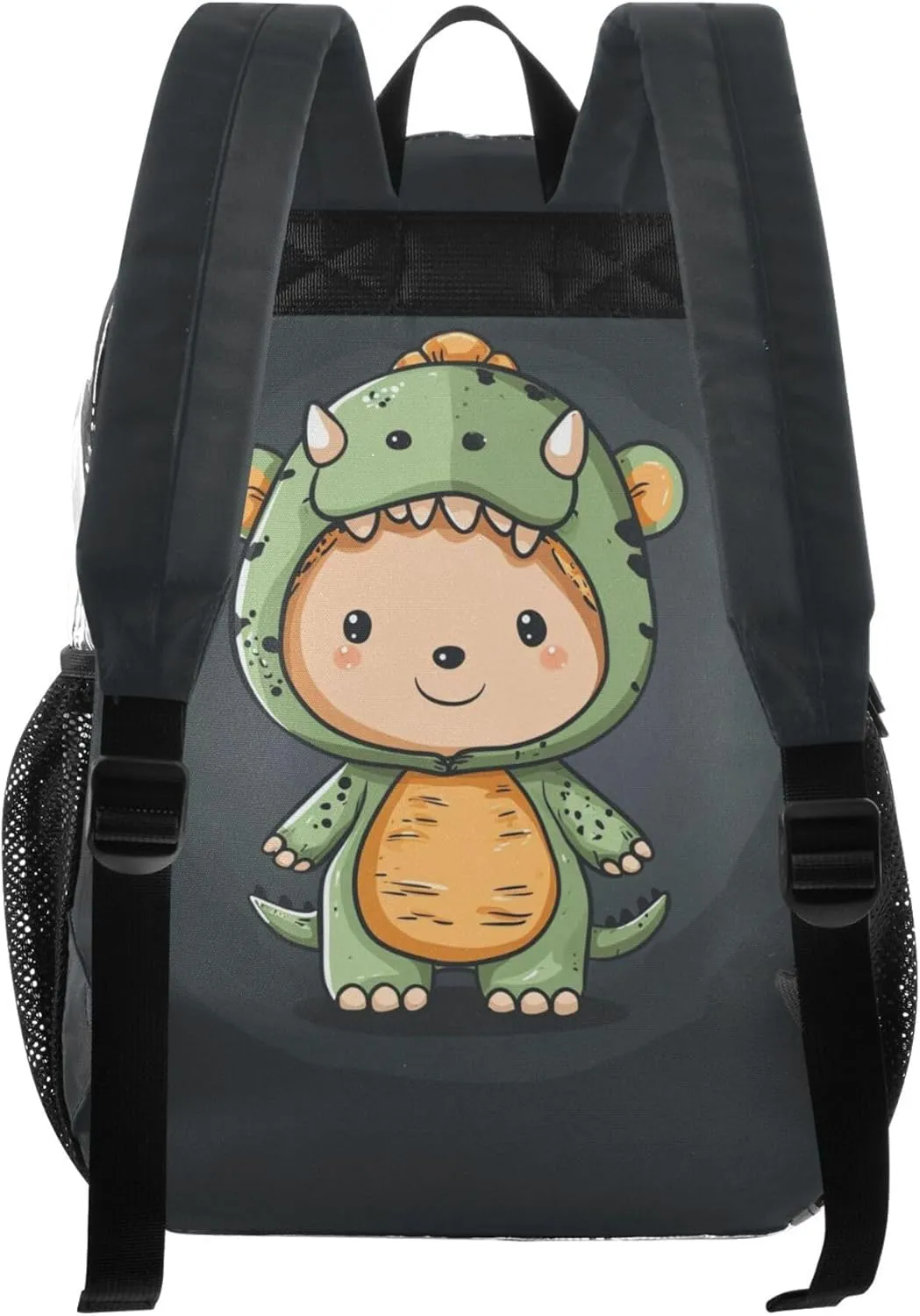 MNSRUU Large Clear Backpack for School Stadium Concerts Sports Events Dinosaurs Boy Transparent Heavy-Duty PVC Backpack with Adjustable Straps, See-Through Bag Multiple Compartments
