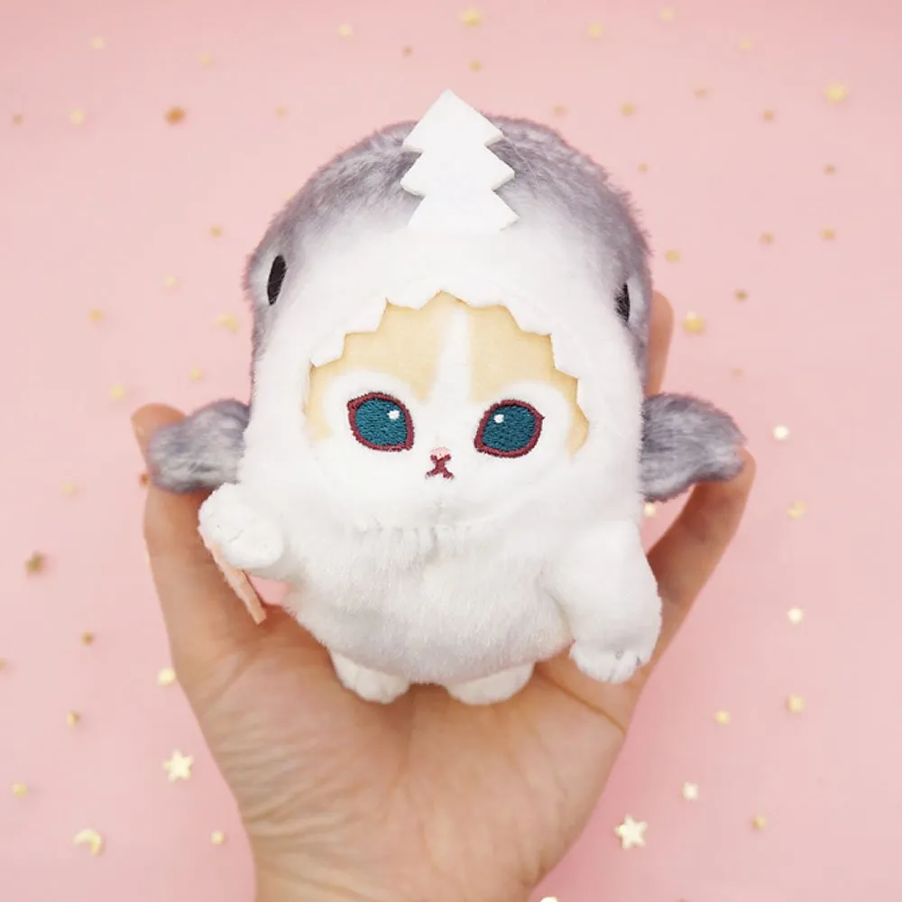 Mofusand Shark Meow Clip-On 5" Plush Mascot :Cream Cat