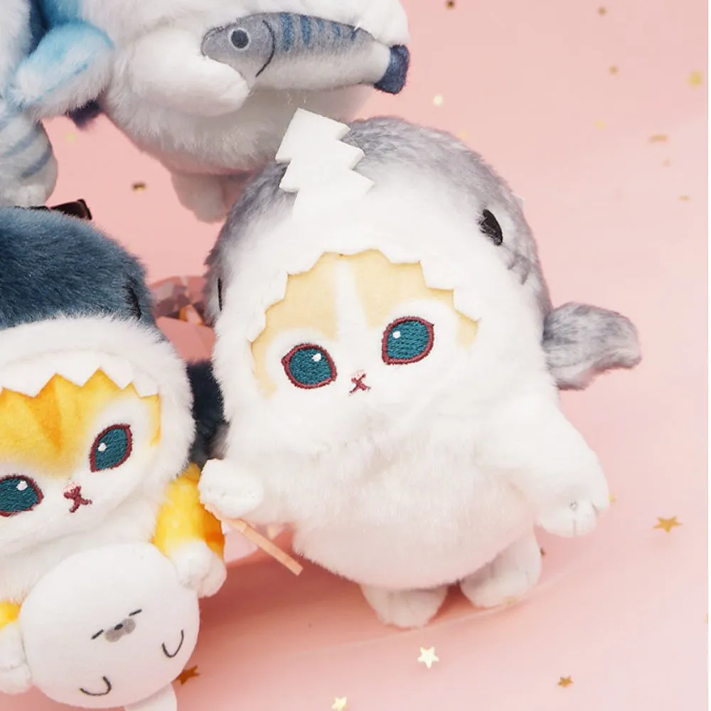 Mofusand Shark Meow Clip-On 5" Plush Mascot :Cream Cat
