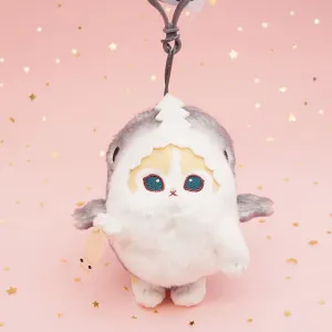 Mofusand Shark Meow Clip-On 5" Plush Mascot :Cream Cat