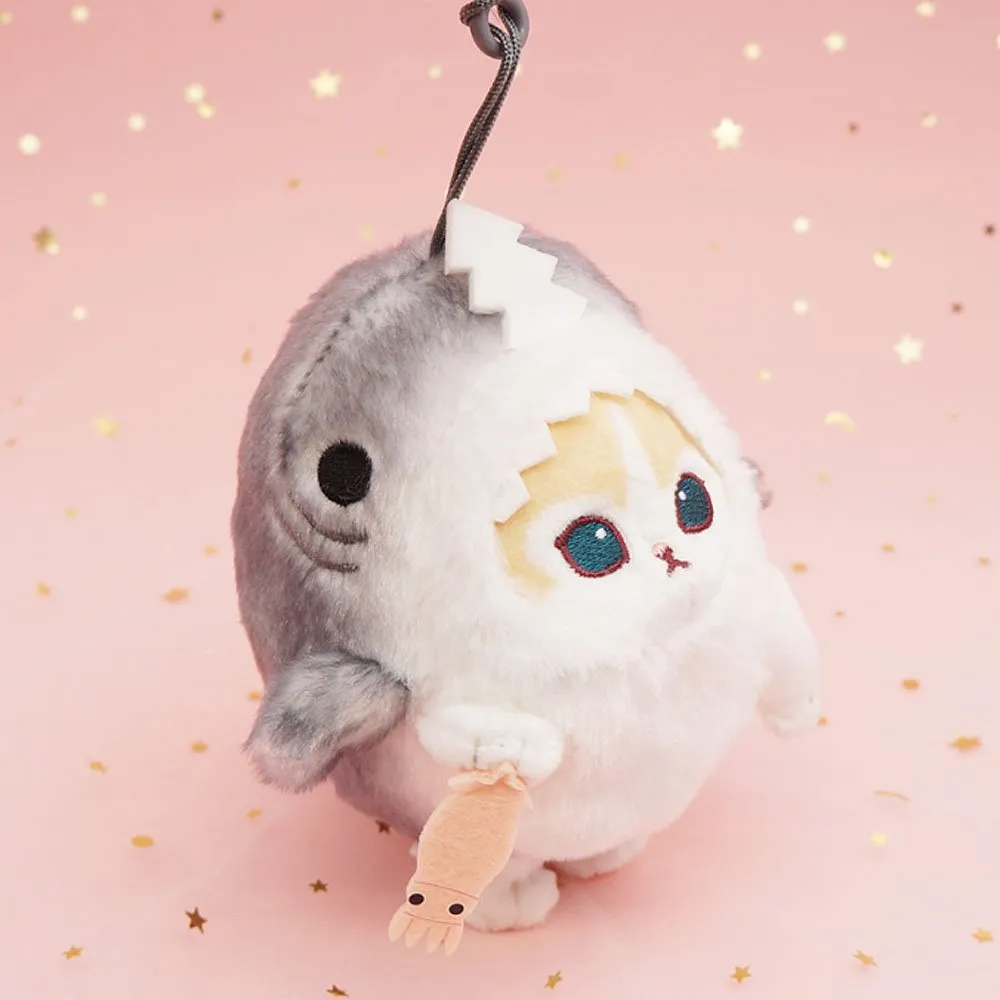 Mofusand Shark Meow Clip-On 5" Plush Mascot :Cream Cat
