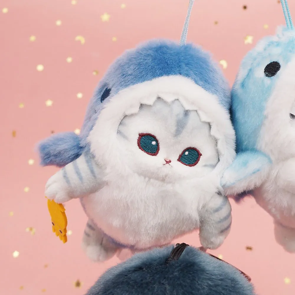 Mofusand Shark Meow Clip-On 5" Plush Mascot :Gray Cat
