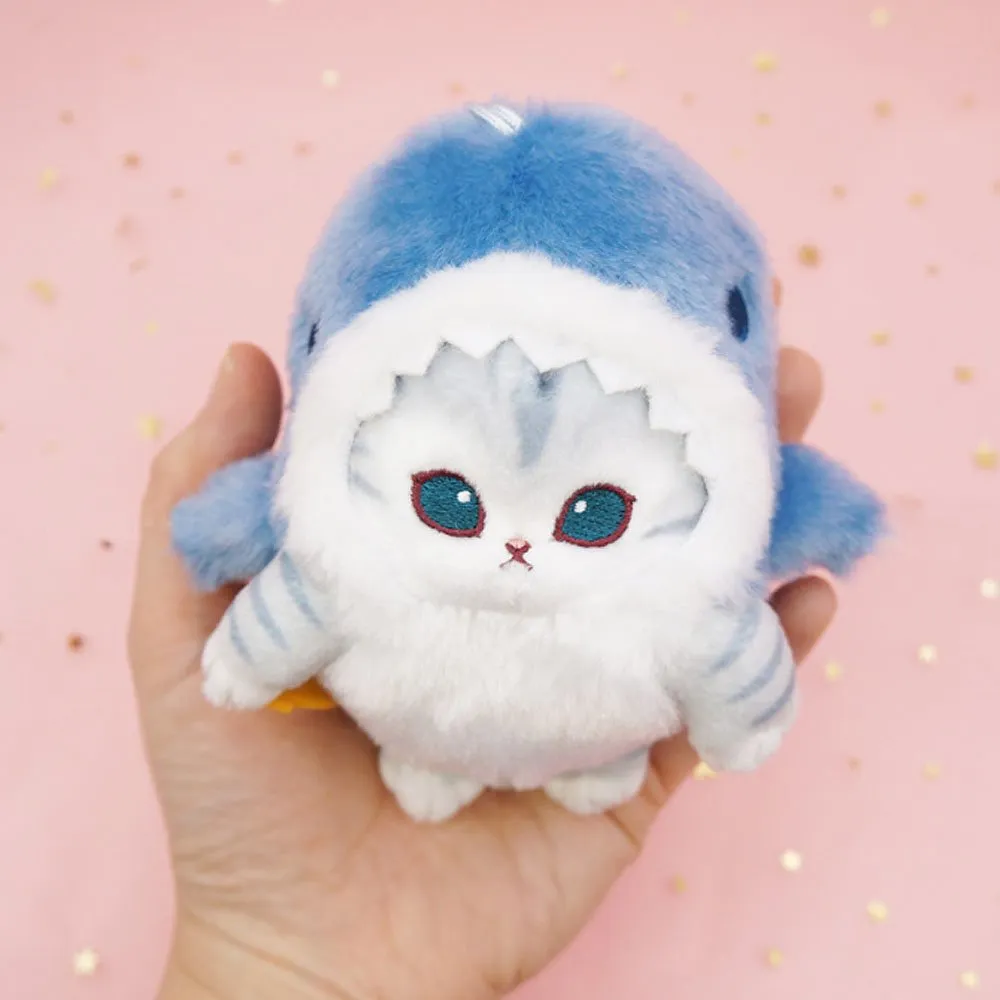 Mofusand Shark Meow Clip-On 5" Plush Mascot :Gray Cat