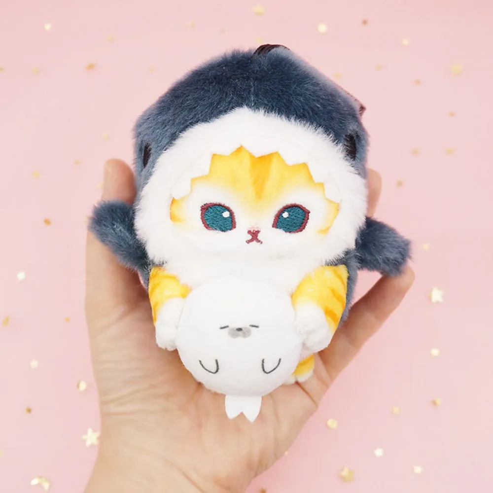 Mofusand Shark Meow Clip-On 5" Plush Mascot :Yellow Cat