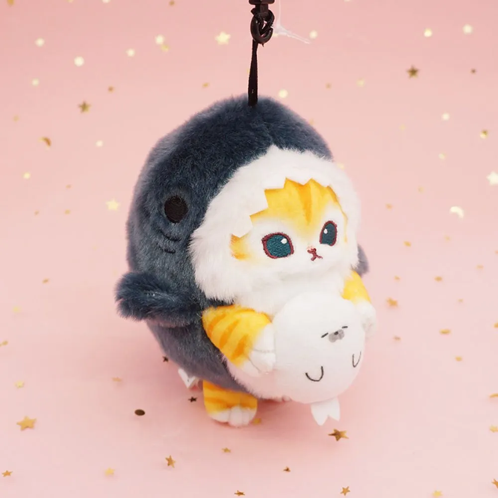 Mofusand Shark Meow Clip-On 5" Plush Mascot :Yellow Cat