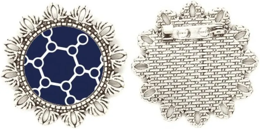Molecular Binding Combination Structure Silver Flower Brooch Hook Pin Breastpin