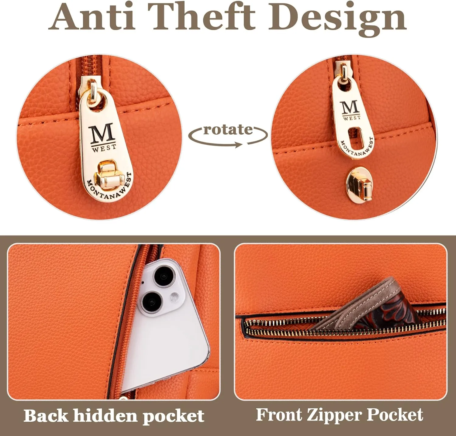 Montana West Medium Backpack Purse for Women Anti Theft Backpack with Secured Zipper & Tassel
