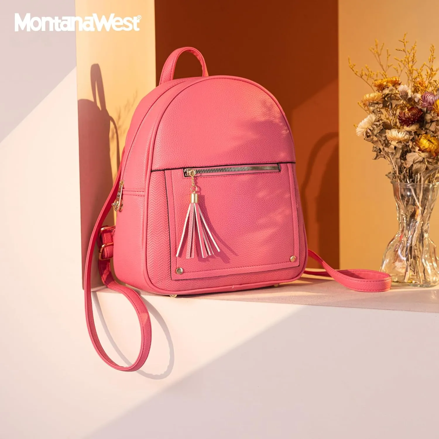 Montana West Medium Backpack Purse for Women Anti Theft Backpack with Secured Zipper & Tassel