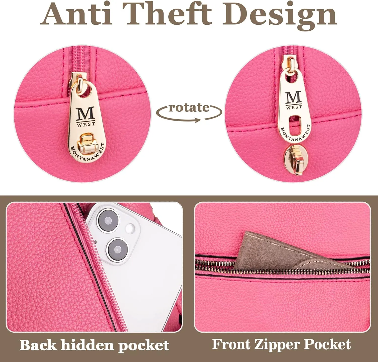 Montana West Medium Backpack Purse for Women Anti Theft Backpack with Secured Zipper & Tassel