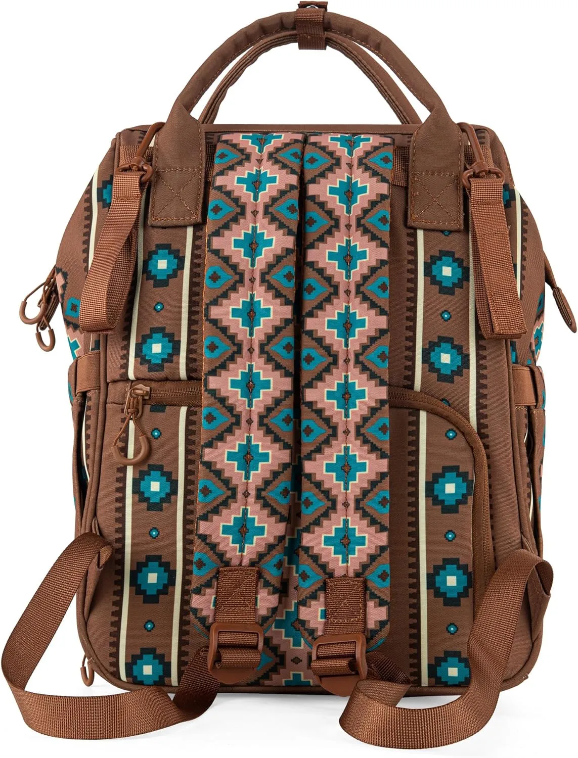 Montana West Wrangler Callie Diaper Bag Backpack with Stroller Straps Multifunction Baby Travel Bag WG2204-9110DBR