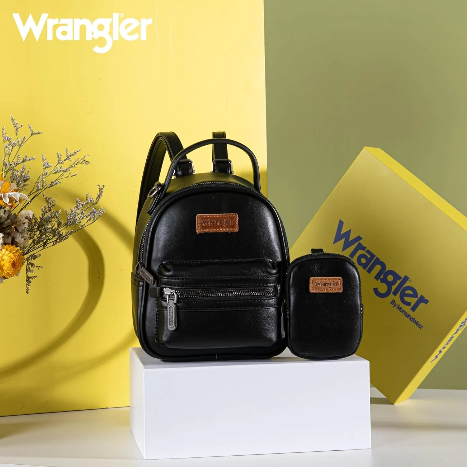 Montana West Wrangler Mini Backpack Purse for Women with a Detachable Coin Pouch