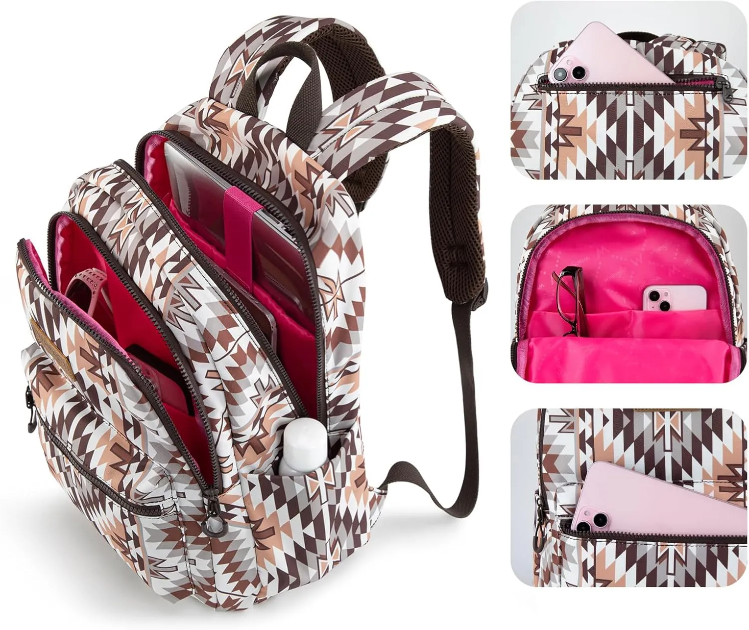 Montana West x Wrangler Aztec Backpack Mommy Daypack Western Travel Bag for Women