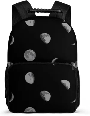 Moon Phase Unisex Backpack Casual Daypacks 16" Shoulders Bag for Camping Hiking Travel Gear