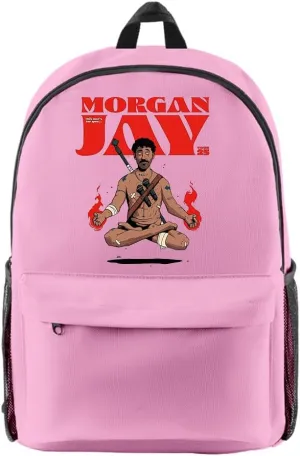 Morgan Jay Tour 2025 Backpack Fashion Travel Bag Hip Hop Zipper Pack Casual Laptop backpack (Pink)