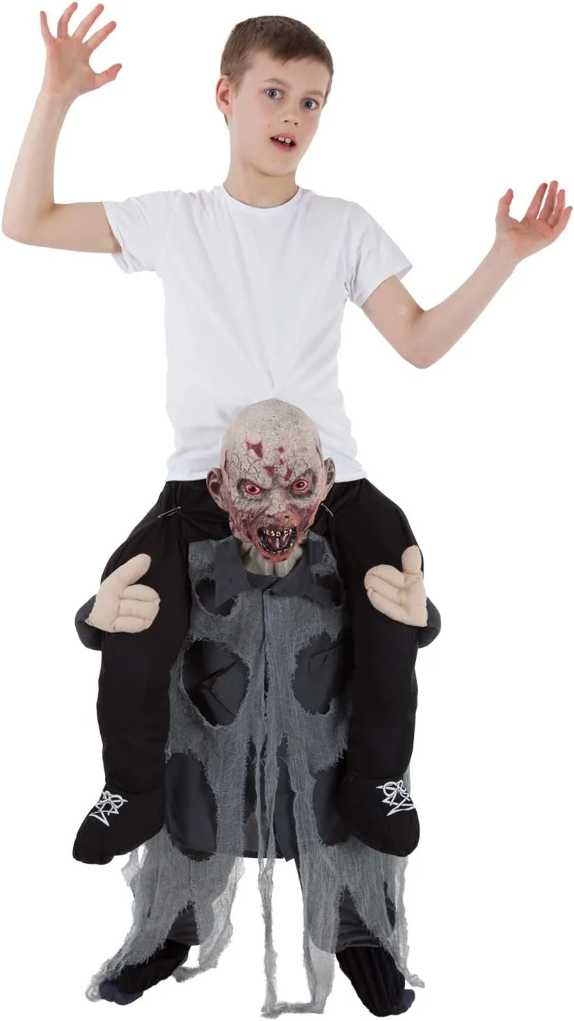 Morph Zombie Piggyback Kids Ride On Costume, Funny Piggy Back Ride