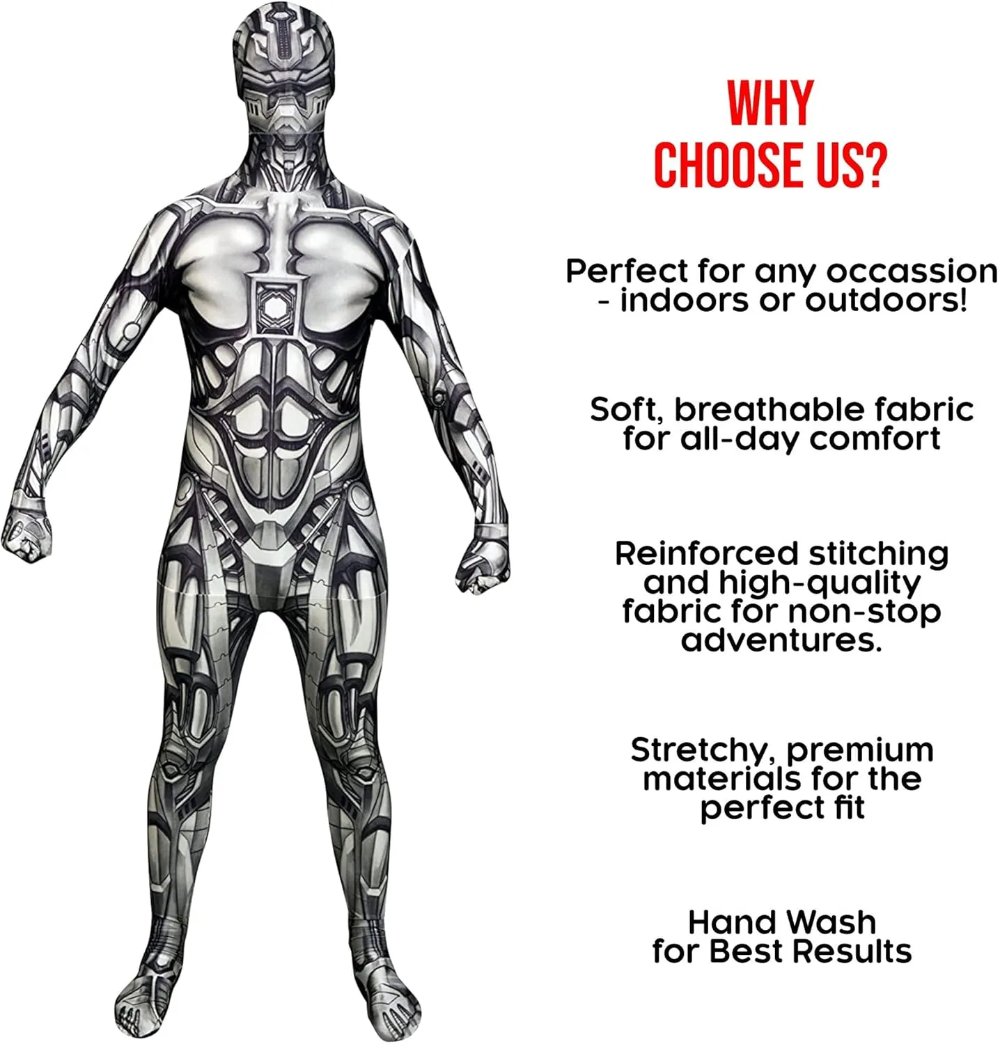 Morphsuits Android Costume Futuristic Bodysuit, Robot Costume Adult Men, Futuristic Clothing, Robot Costume Adult