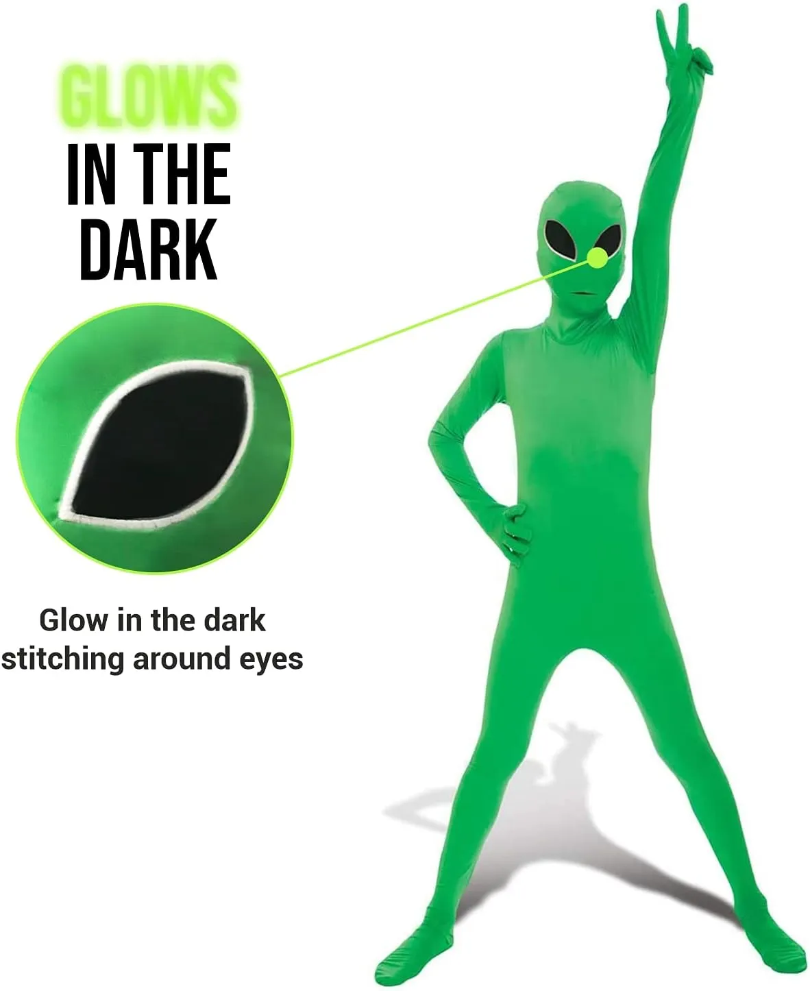 Morphsuits Glow Alien Kids Fancy Dress Costume