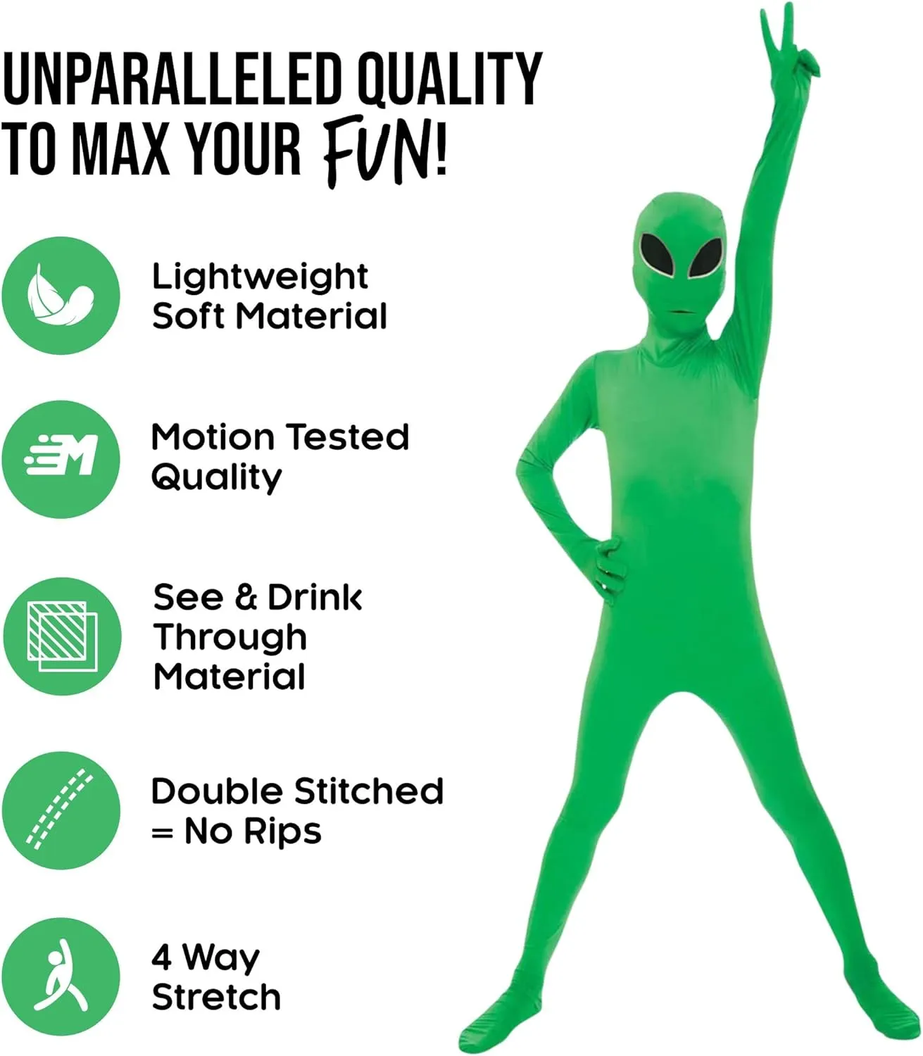 Morphsuits Glow Alien Kids Fancy Dress Costume
