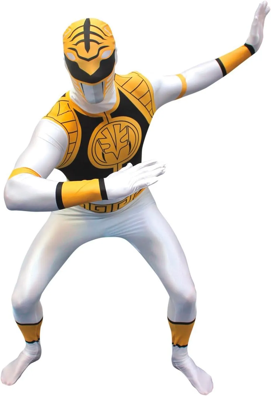 Morphsuits White Power Ranger Costume Adult, Mens Power Ranger Costume