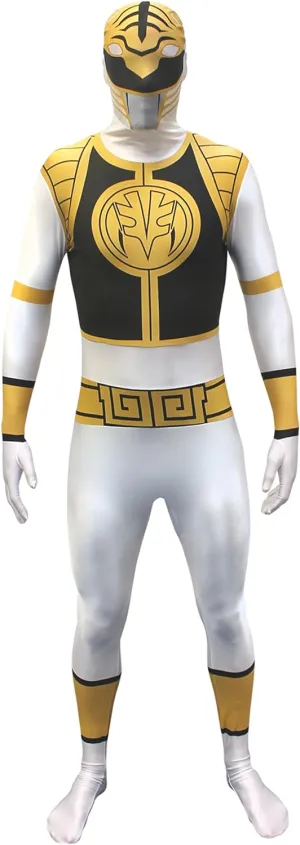 Morphsuits White Power Ranger Costume Adult, Mens Power Ranger Costume