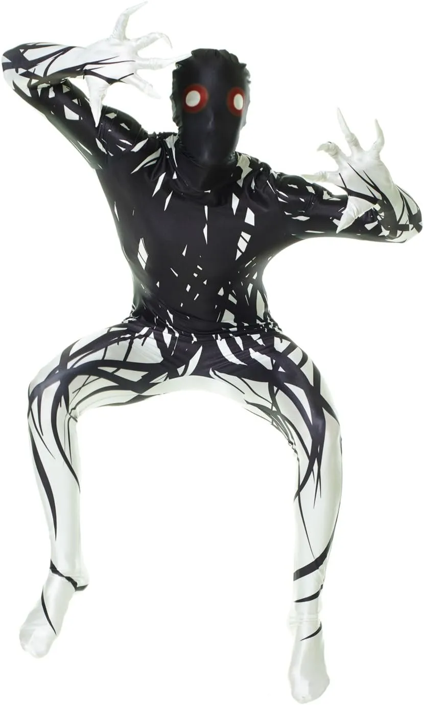 Morphsuits Zalgo Costume Adults, Skinwalker Costume Scary Morph Suits Adults, Zalgo Skin Suit, Shadow Demon Costume Adult