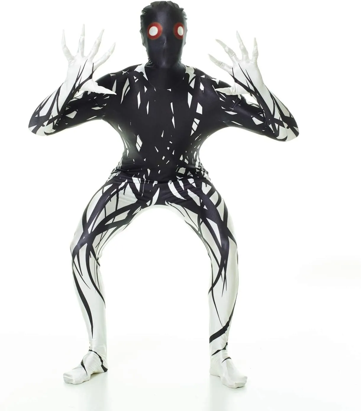 Morphsuits Zalgo Costume Adults, Skinwalker Costume Scary Morph Suits Adults, Zalgo Skin Suit, Shadow Demon Costume Adult