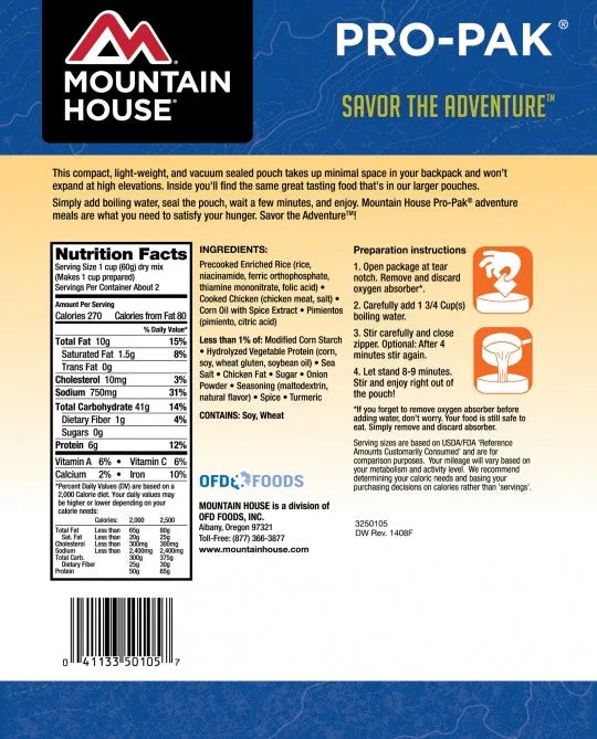 Mountain House Rice & Chicken - Pro-Pak